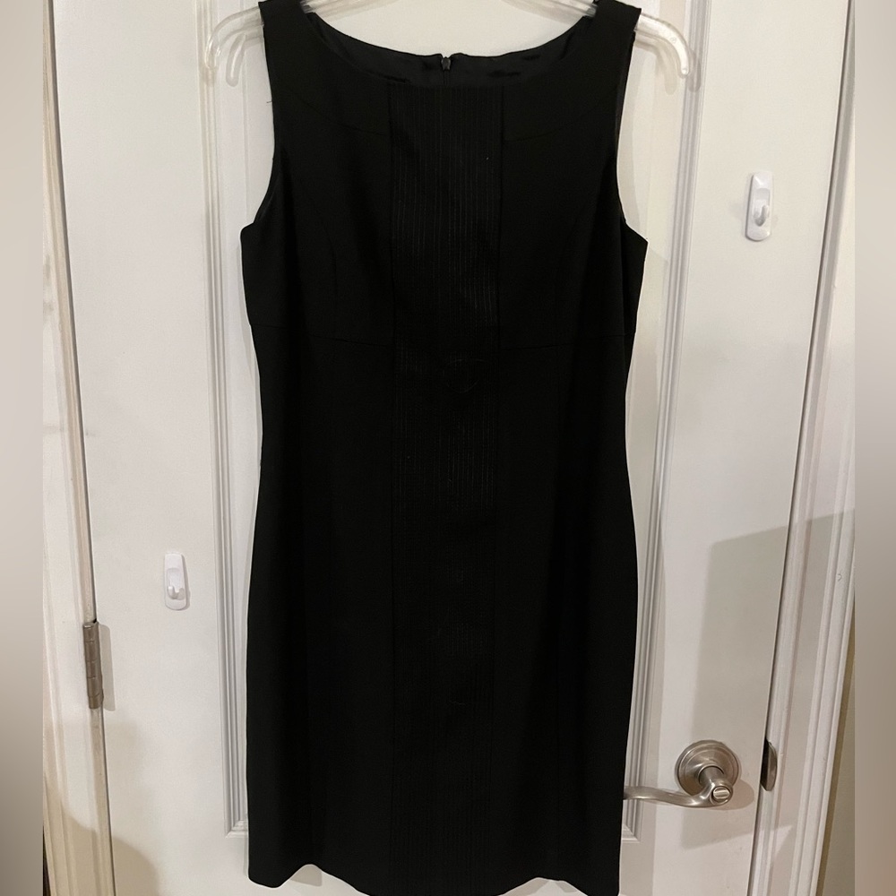INC black fitted dress.